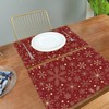 Christmas Snowflakes Placemats on Dark Red Placemats for Dining Tables,
