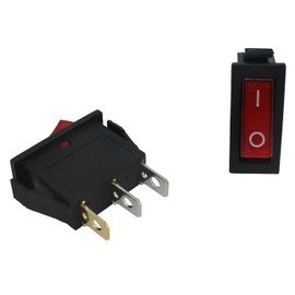 Lumonic 5 x Plastic Rocker Switch Off Switch 31 x 14 mm in Red I with a 6.4 x 0.8 mm Plug Flat Connector I Suitable for 250 V 16 A