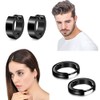 Set of 4 Pairs, 8 Earrings, Men's, Women's, Hoop Ring,