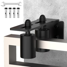 MeBantoo Heavy Duty Sliding Gate Guide Roller Hardware Kit, 3" Black Nylon Wheels with Steel L-Bracket, Adjustable Slide Gate Guide Roller for Rolling Door, Wood, Garage (Black-1pc, 3in)