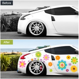 86 PCS Flowers Car Decals, Auto Stickers Waterproof Hood Vinyl Decal Car Window Stickers Auto Graphics Body Side Door Trunk Decoration for Racing SUV Truck Bus Window Wall Laptop Motorcycle