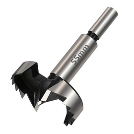 Vearter 55mm Forstner Drill Bit, High Carbon Steel Multi-Tooth Woodworking Tools with Round Shank, Hinge Boring Hole Cutter for Solid Wood, MDF, Plastic, Particleboard, Plywood