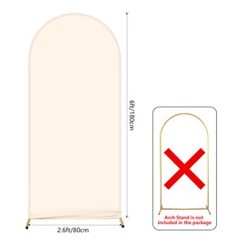 AIBIIN Round Bow Backdrop 2 Sided Backdrop for Wedding Ceremony Birthday Party Baby Shower Banquet Decoration Beige 0.8x1.8m