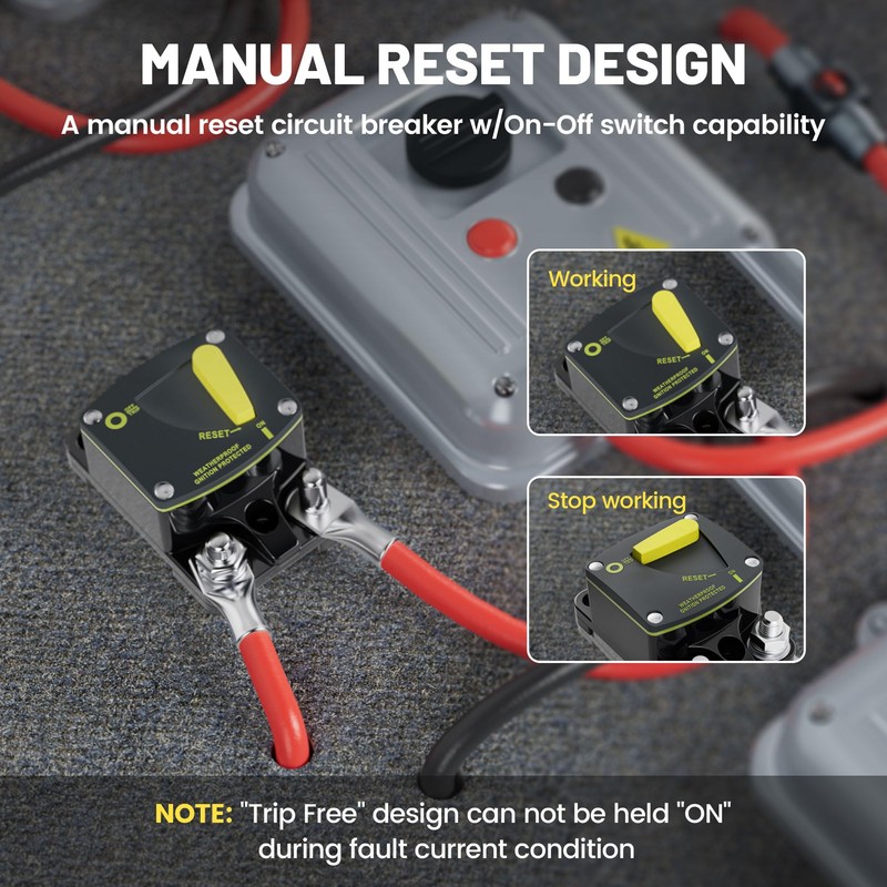 RED WOLF BS6080 80A Amp Circuit Breaker W/Manual Reset Switch