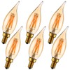 LiteHistory Dimmable 4W 2200K Amber CA10 led Bulb E12 Candelabra