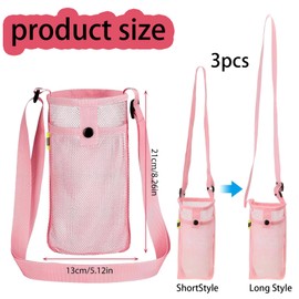 ZPSCXQ 3Pcs Water Bottle Holder, Water Bottle Carrier with Adjustable Strap, Lightweight Water Bottle Bag for Outdoor Camping Hiking Gym Walking Sports