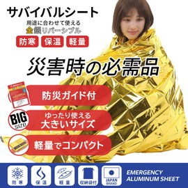 Eco Ride World sabage-129-03 Aluminum Sheet, Aluminum Blanket, Disaster Prevention, Survival Sheet, Stock, Gold, Large Size