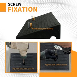 Rubber Curb Ramps for Driveway, 3.9 Inch Rise Height 2 Pack 17" L x 12.8" W Threshold Ramp for Sidewalks Shed Entry Cars, Motorcycles, Lawn Mowers, 7000lbs Load Capacity