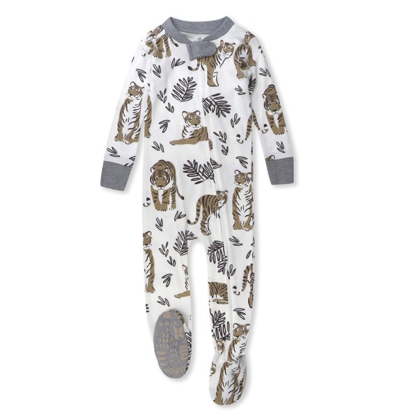 HonestBaby Non-Slip Footed Pajamas One-Piece Sleeper Zip-Front Pjs 100% Organic
