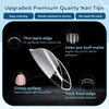 Extra Short Almond Nail Tips, 504pcs 12 Sizes, Soft Acrylic