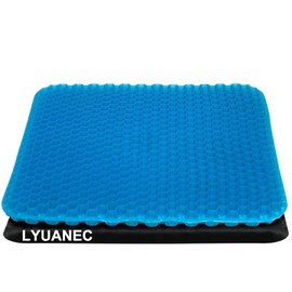 Gel Seat Cushion for Long Sitting - 20" x 20" x 1.8" (Extra Thick＆Soft) Gel Cushion for People Over 140 lbs, Pressure Relief Cushion for Office Chair, Egg Cushions for Wheelchair, Gel Pad for Car