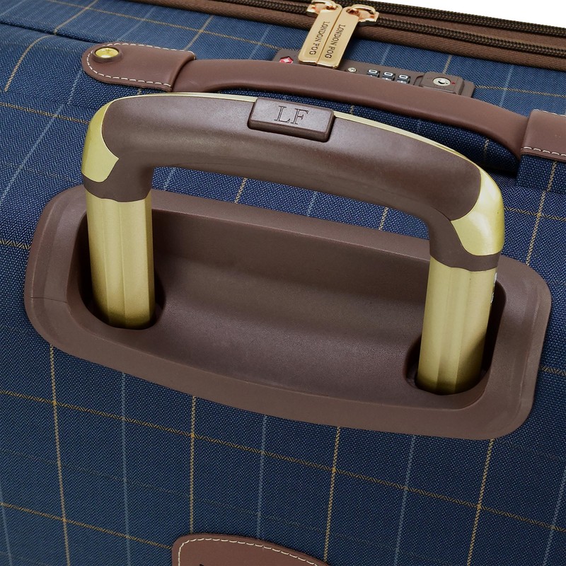 London Fog Liverpool Navy Windowpane 28" Expandable Spinner