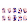 24Pcs 4th of July Press on Nails Short Square Fake