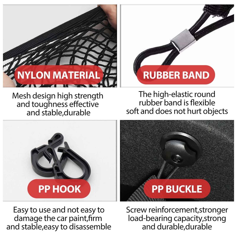 Luggage net car, boot net car 80 x 60 cm,