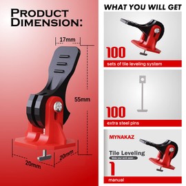Tile Tools for Leveling Installation, Reusable Tile Leveling System, Floor Leveling Tools, Tile Leveling Clips Tile Spacers (100 Sets)