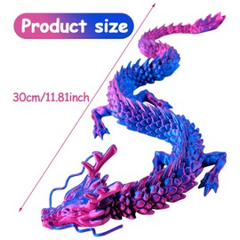 3D Printed Dragon Egg Fidget Toy, Dragon Crystal Egg, Flexible Joints Home Decor Executive Desk Toys, Articulated Dragon, Laser Printed - Laser Purple