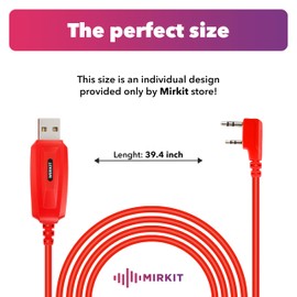 BAOFENG Programming Cable UV-5R/5RA/5R Plus/5RE, UV3R Plus, BF-888S, 5R EX, 5RX3, GA-2S, UV-82 (39-inch Mirkit Red, This one Works!)
