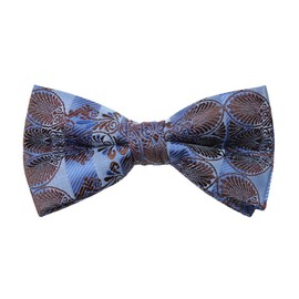 Dan Smith Men'S Bowtie Blue Feel Silk Paisley Bow Ties 25.6"-Neck-Size Clip-On Adjustable Sports Teams Casual Wear DBD7B19A Royal Blue,Light Sky Blue,Zinnwaldite Brown