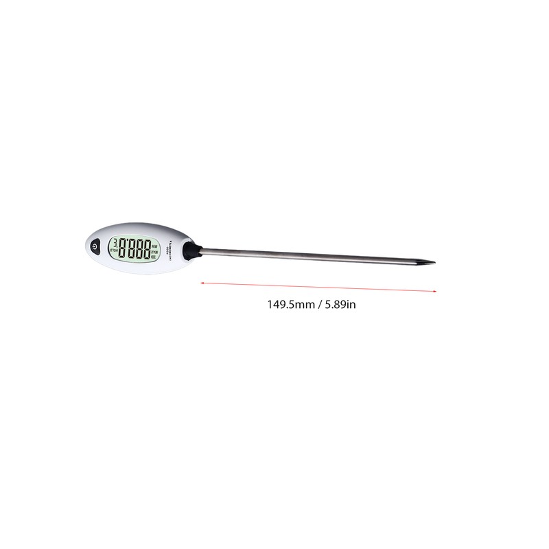 Food Thermometer Digital LCD Display Stainless Steel Probe for Home