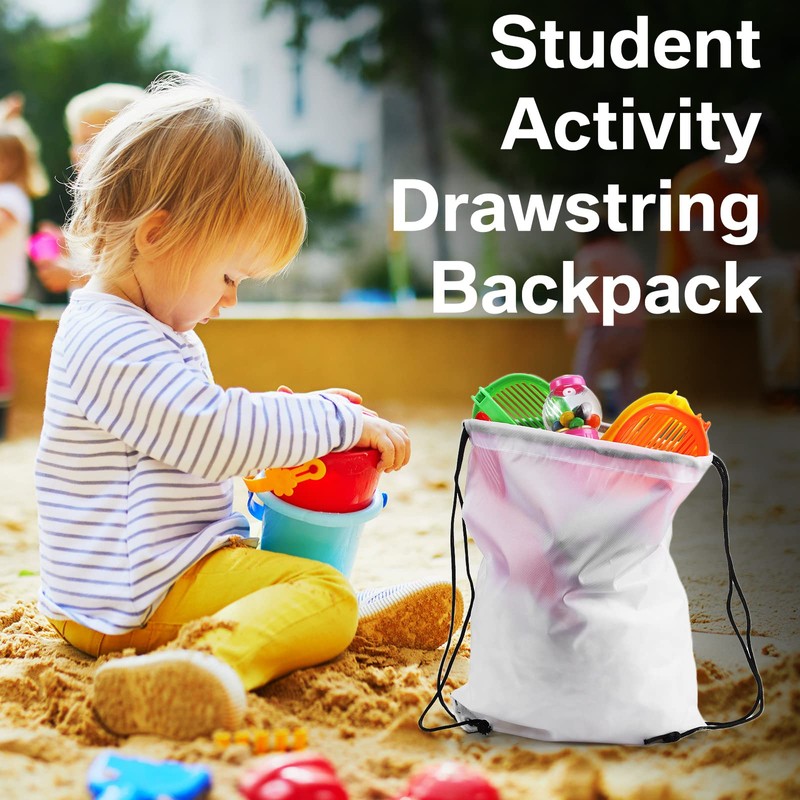 100 Pcs Sublimation Drawstring Bags Bulk White Blank Drawstring Backpacks