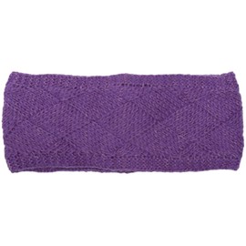 styleBREAKER 04026062 Women's Knitted Headband Plain with Diamond Pattern, Thermal Fleece Lining, Winter Headband, Colour: Purple