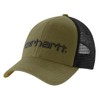 Carhartt Men's Canvas Mesh Back Logo Graphic Cap, Dark Bronze