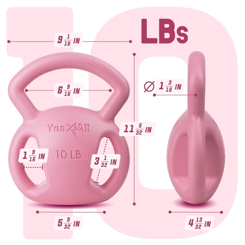 Yes4All Kettlebell, 5-25lb Strength Training Kettlebells for Women, Wide Multi-grip