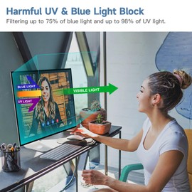ANTOGOO V 32 Inch 16:9 Monitor Blue Light Filter TV Screen Protector - Anti Glare Film Eye Protection Blue Light Blocking Screen Protector for 32” LCD, LED, OLED & QLED 4K HDTV with 16:9 Display