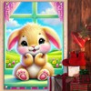 BlissYard Easter Decoration Window Cover Bunny Easter Banner Bunny Background