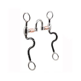 FES Pro Correction Horse Bit with Silver Dots and Copper Rollers | Perfect for Western Pleasure | Promotes Flex at Poll | Copper Rollers for Salivation