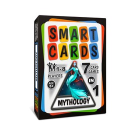 100 PICS SMART CARDS Mythology, 7 games in 1, Pairs, Snap, Trumps, Rummy, Memory Quiz, Learn Facts, Travel Game, Gift, Stocking Filler, Age 5+, 1-8 Players