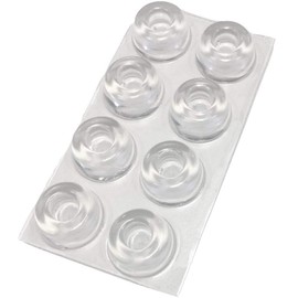 ColorfylCoco Doorstop Cushion, Rubber Toe Cover, Large, Round Set, Diameter 0.9 x Height 0.4 inches (22 mm) x Height 0.4 inches (10 mm), Transparent, Clear, Large, Soft Cushion, Anti-Slip (Set of 8)