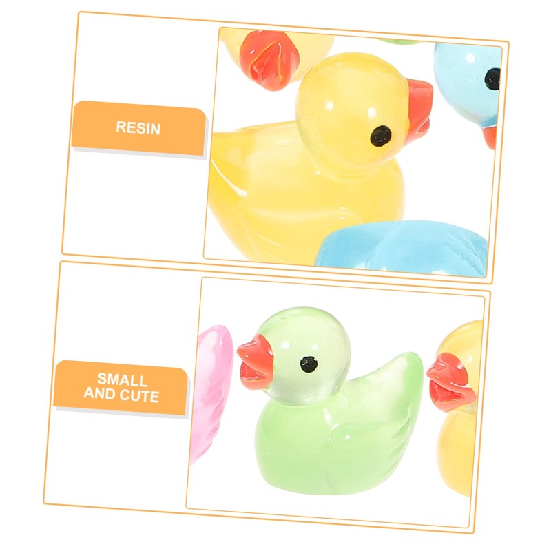 Outanaya 50pcs Luminous Miniature Duck Decorations for Party and Crafts