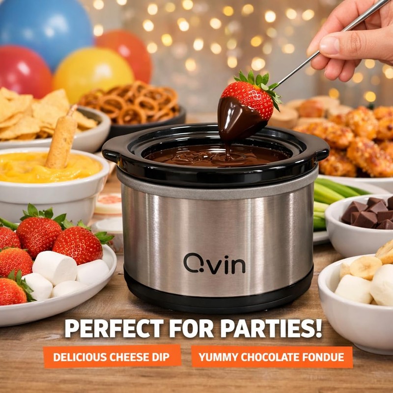 Mini Slow Cooker 0.65qt(20oz) warmer, fondue pot set,chocolate melting pot