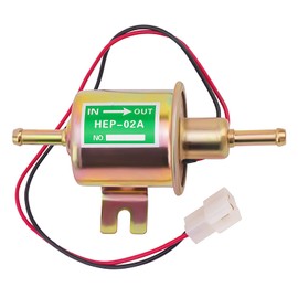 OuYi Electric Fuel Pump 12V Universal Low Pressure 12 Volt Transfer Inline Fuel Pump for Low Pressure Gas Diesel Fuel Pump Engine 2.5-4psi HEP-02A