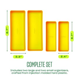 Character The Organizers, 4-Piece Storage System for Toolbox and Tool Bag Home Organization, Sunshine (Yellow)