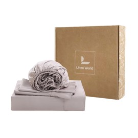 L Linen World 400TC Queen Sheets, Rayon Derived from Bamboo, Cooling Bed Sheets Set,Deep Pocket Up to 16", 4 Pieces Silky Soft, Breathable Bedding Sheets & Pillowcases,Mauve