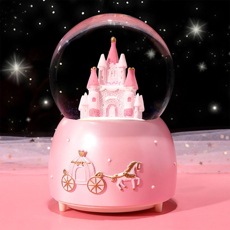 Light Up Musical Snow Globe Rotating Crystal Ball Music Box