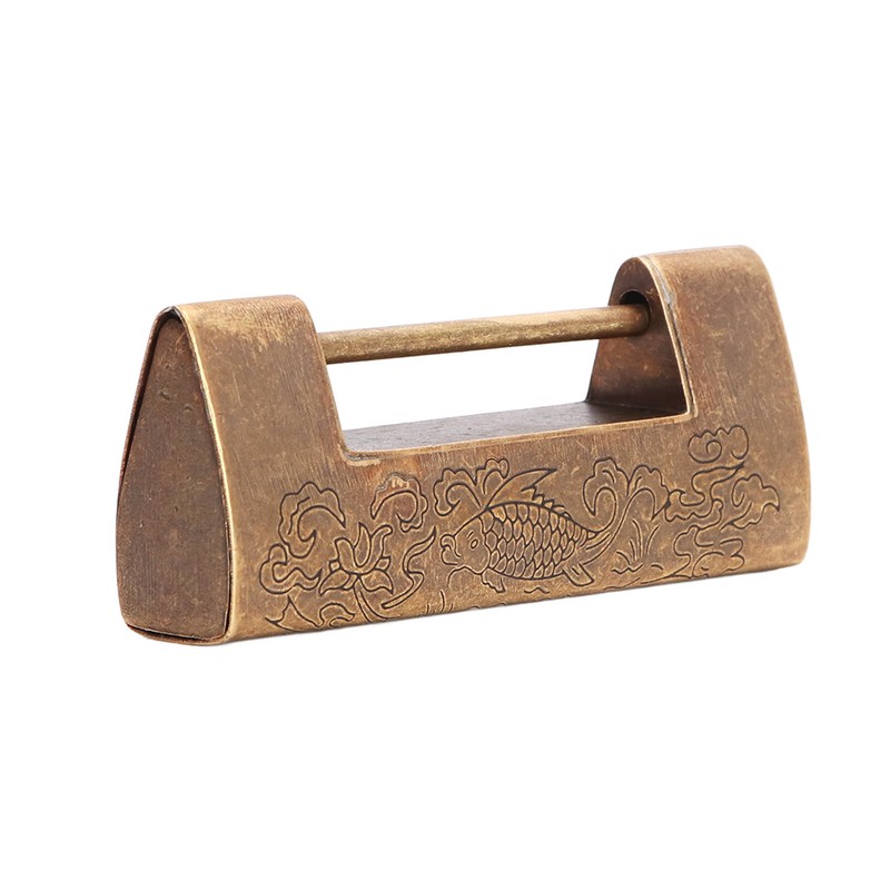 Chinese Antique Lock Spacing 4.3cm/1.7in Brass Chinese Old Style Padlock