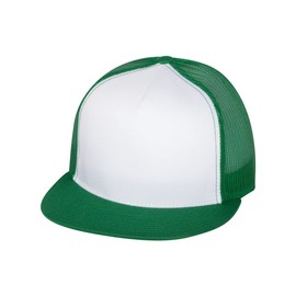Yupoong 6006W Unisex Adult Classic Two Tone Trucker Cap White/Kelly One Size