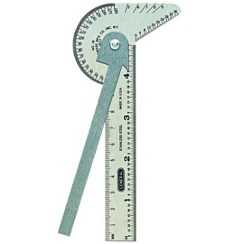 General Tools 16ME Pocket-Sized 6-In-1 Multi Use Rule and Gage with 4-Inch Ruler and Etched Graduations in 64ths of an Inch and Millimeters