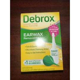 DEBROX EARWAX REMOVAL KIT , Includes Ear Drops & Bulb Ear Syringe 0.5 FL. OZ