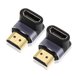 PNGKNYOCN 8K HDMI 90 Degree Adapter,2 Pack Right Angle HDMI 2.1 Male to Female Support 8K@60Hz/4K@120Hz HDR, for HDTV,Projector,Laptop (90 Degree)