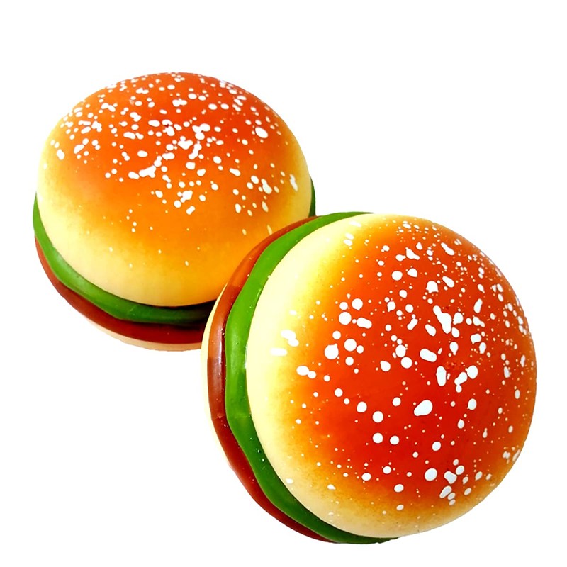 Cooplay 2pcs Hamburg Shape Decompression Stress Relief Toys Food Shape
