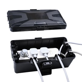 Zazafolora Cable Box Waterproof Outdoor Junction Box, Electric Box Waterproof Outdoor Safety Box for Outdoor Cable Connections, up to 12 mm Cable Diameter, 6 Cable Inputs Outputs for Weatherproof