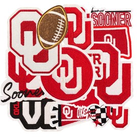 12 Pcs Oklahoma Fans' Favorite Football Iron on Patches for Hats, Backpacks, Jean and Jackets, Perfect for Both Men and Women