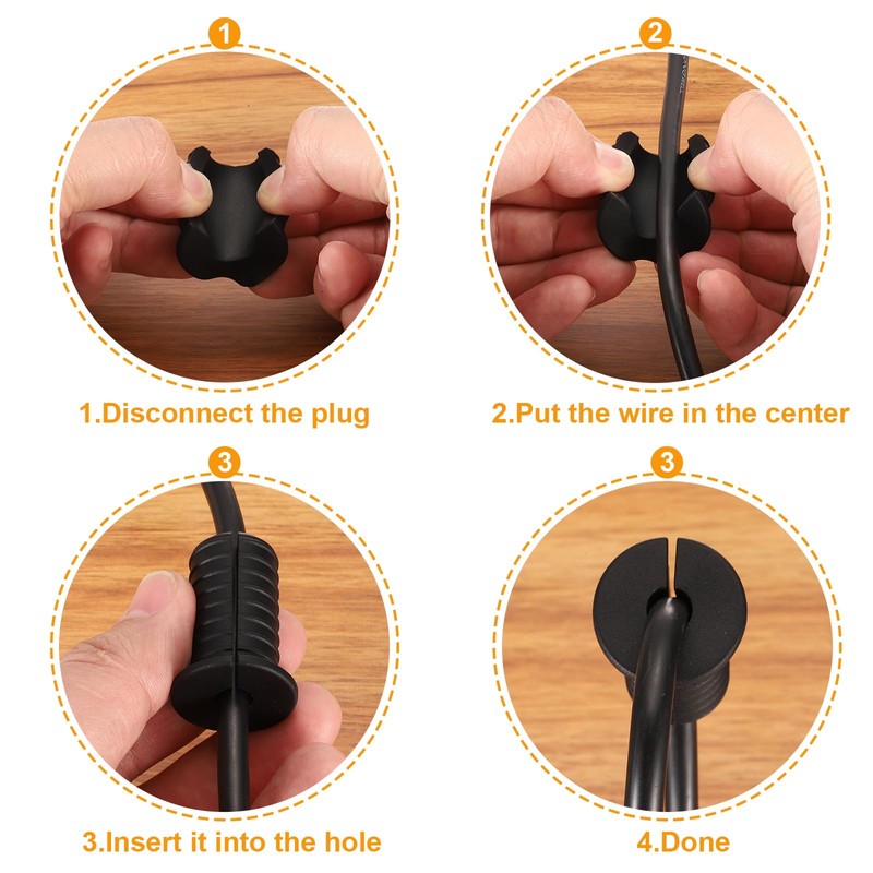 uxcell 10Pcs Wall Grommets for Cables, 3/4"(19mm) Silicone Cable Wall