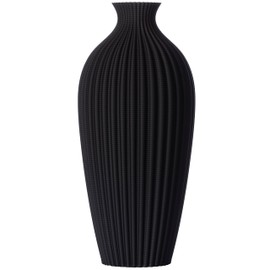 3D Vase Saskia Decorative Vase L 30 cm Floor Vase Vase Pampas Grass Dried Flowers Black