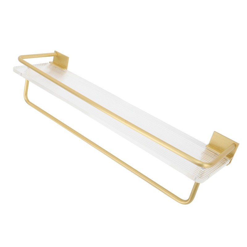 Bathroom Wall Shelf Space Aluminum and Acrylic Rustproof Punch Free