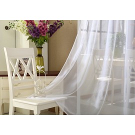 Woltu #307 Transparent Curtain with 50 mm Ruffle Band Curtain Window Curtain Voile Choice of Colours and Sizes